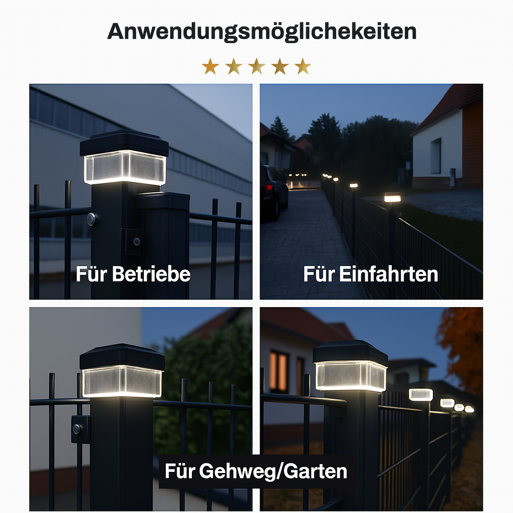 6040 Solar Zaunleuchte LED - 60X40mm