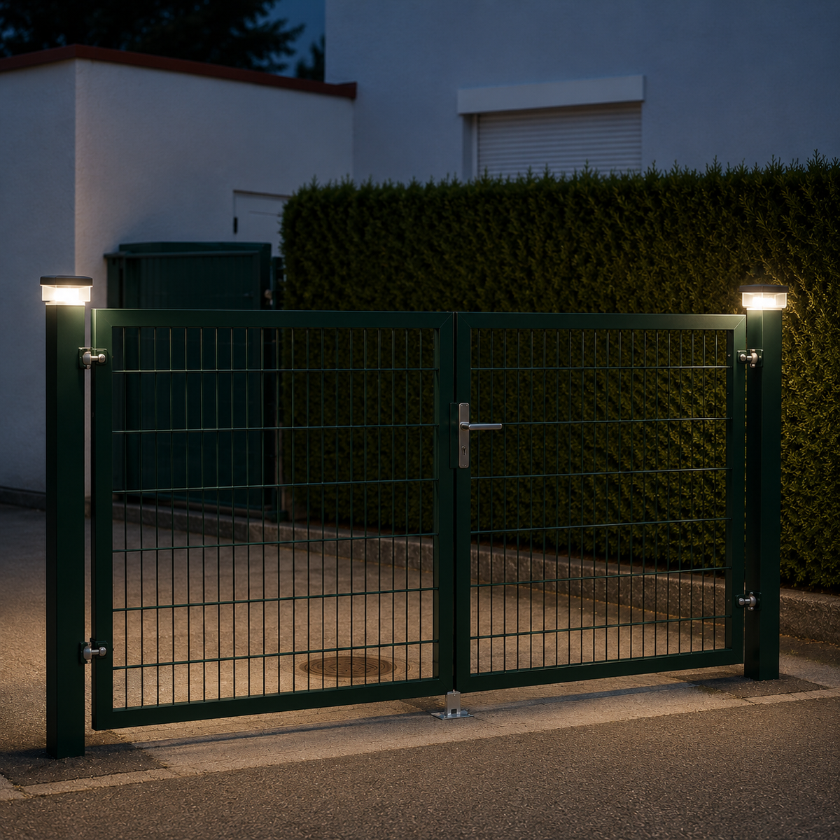 60x60 Solar-Zaunleuchte Für Doppelstabmattenzäune – LED-Beleuchtung Mit Diebstahlschutz, Wetterfest & Einfach Montiert (solarenergetisch)